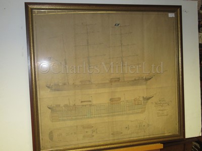 Lot 2 - THE SHIPBUILDER'S PROFILE PLANS FOR THE IRON BARQUE ANTOFAGASTA, WILLIAM DOXFORD & SONS, 1875