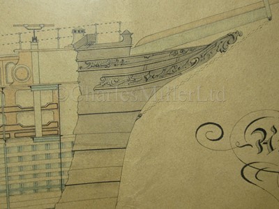 Lot 2 - THE SHIPBUILDER'S PROFILE PLANS FOR THE IRON BARQUE ANTOFAGASTA, WILLIAM DOXFORD & SONS, 1875