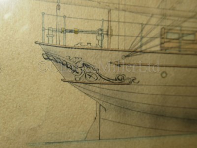Lot 2 - THE SHIPBUILDER'S PROFILE PLANS FOR THE IRON BARQUE ANTOFAGASTA, WILLIAM DOXFORD & SONS, 1875