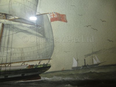 Lot 10 - J. HALL (BRITISH, 19-20TH CENTURY) : Clipper ‘Miltiades’ - Aberdeen White Starline, John Wilson Master