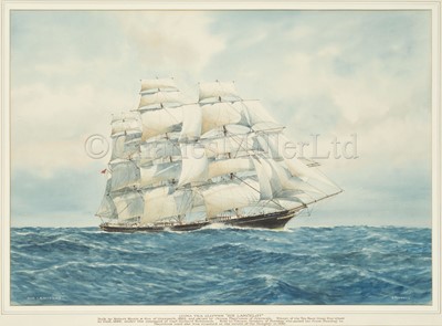 Lot 9 - ERIC TUFNELL (BRITISH, 1888-1979) : The China tea clipper ‘Sir Lancelot’