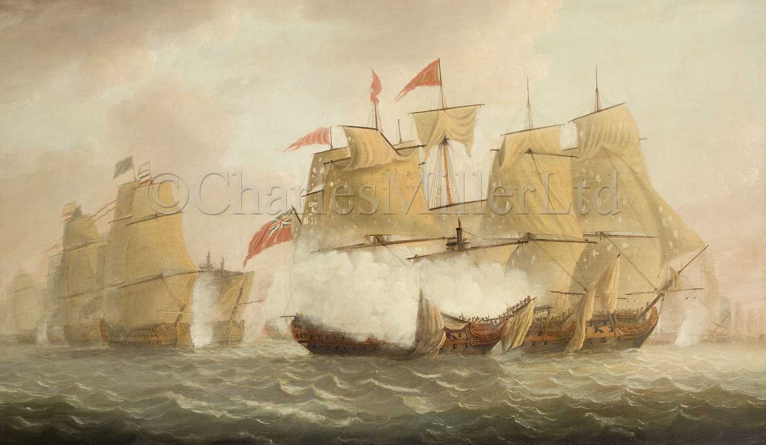Lot 181 - A set of three pictures commissioned by John Jervis (1735-1823), later Earl St. Vincent, to commemorate his victory at the Battle of Cape St. Vincent, 14th February, 1797