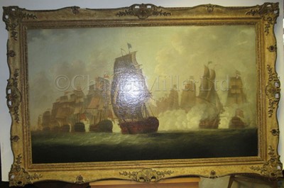 Lot 181 - A set of three pictures commissioned by John Jervis (1735-1823), later Earl St. Vincent, to commemorate his victory at the Battle of Cape St. Vincent, 14th February, 1797