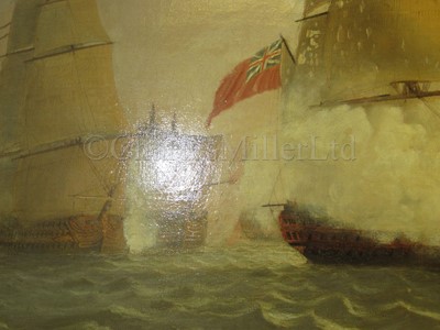 Lot 181 - A set of three pictures commissioned by John Jervis (1735-1823), later Earl St. Vincent, to commemorate his victory at the Battle of Cape St. Vincent, 14th February, 1797