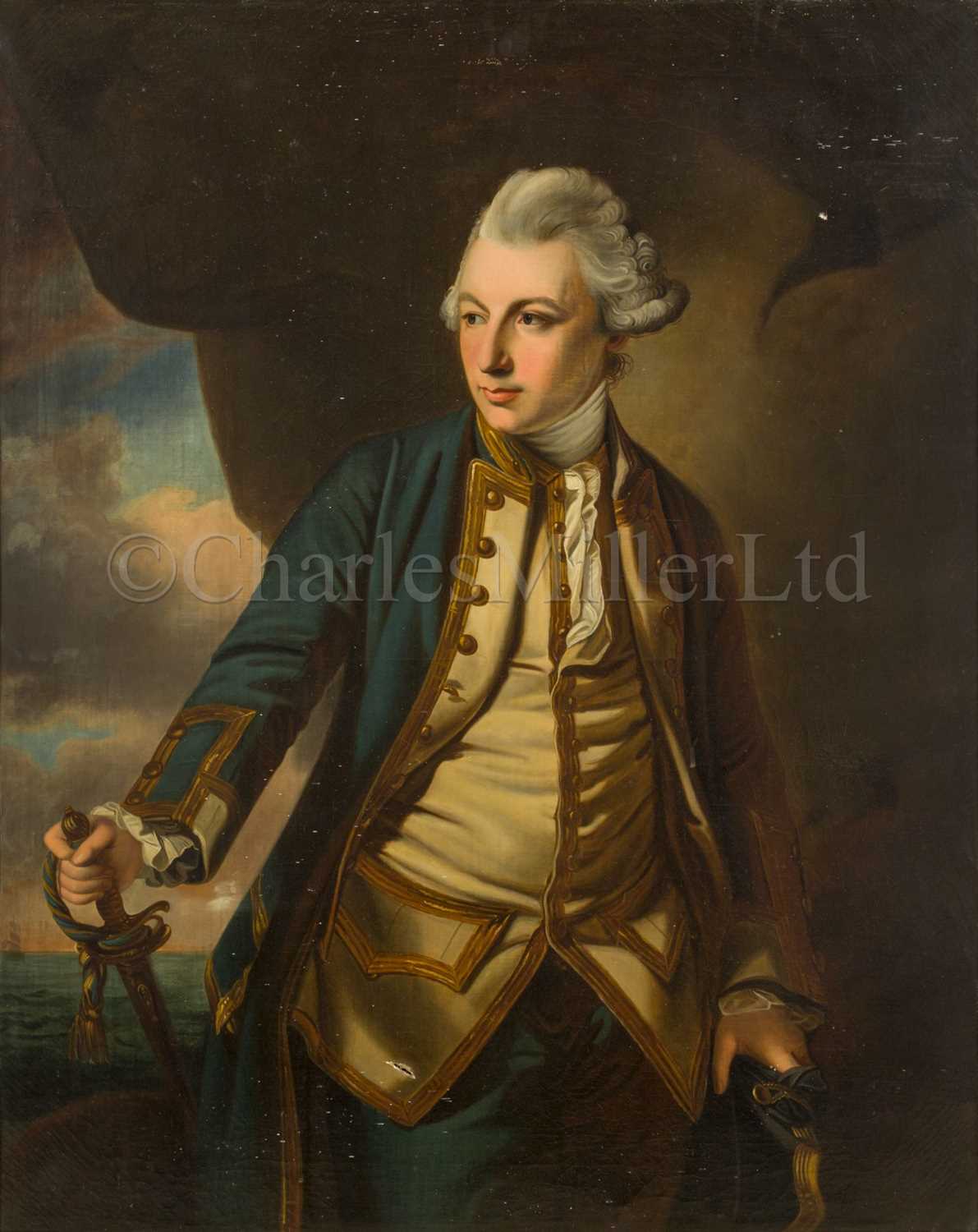 Lot 180 - AFTER FRANCIS COATES (19TH CENTURY) : Portrait of John Jervis, Earl of St Vincent circa 1769