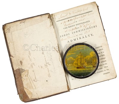 Lot 218 - AN EARLY 19TH CENTURY TABLE SNUFF BOX, COMMEMORATING THE BATTLE OF TRAFALGAR