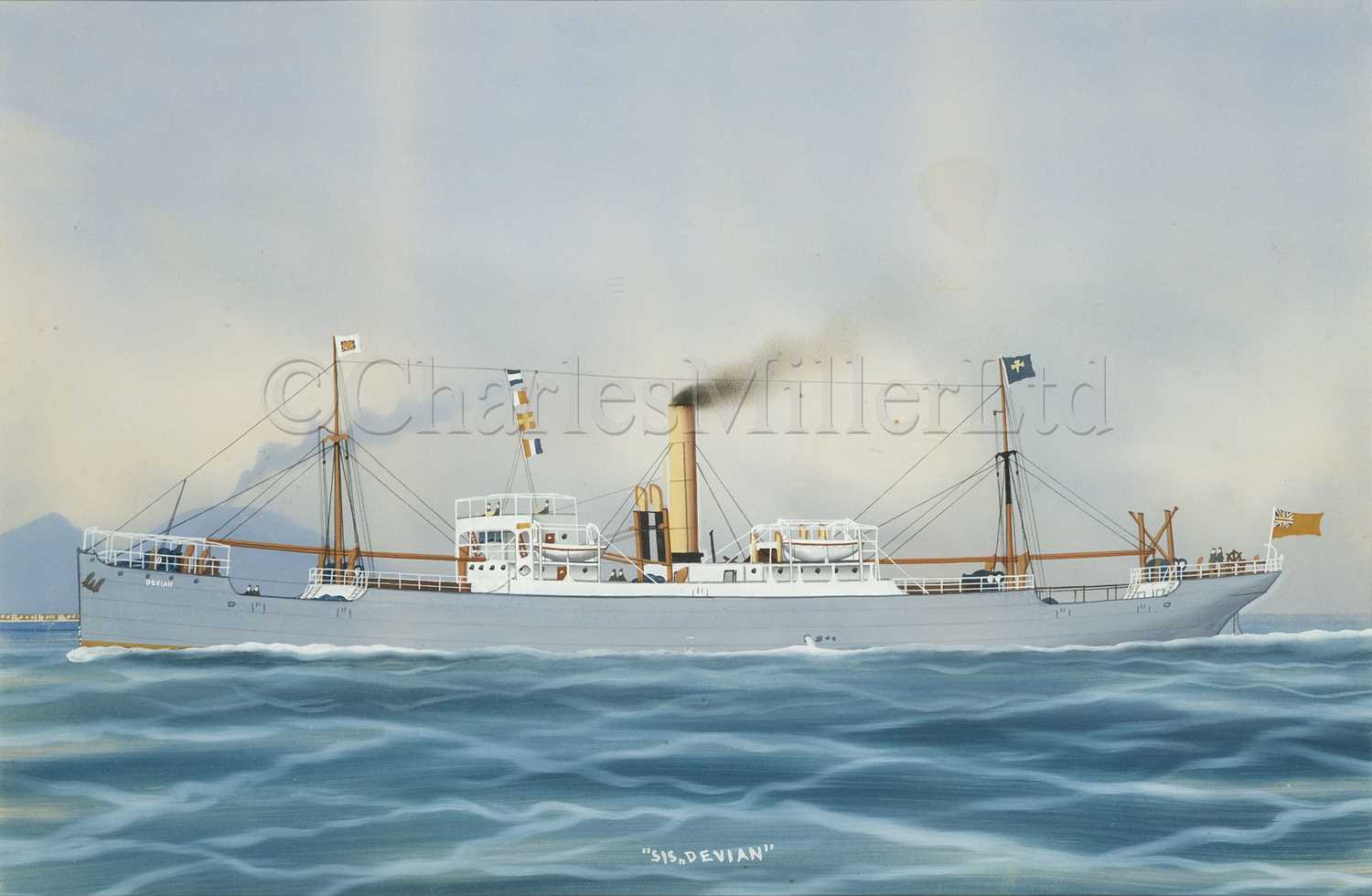 Lot 146 - NEAPOLITAN SCHOOL (20TH CENTURY) : Fair and foul portraits of the S.S. ‘Devian’, circa 1910