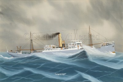 Lot 146 - NEAPOLITAN SCHOOL (20TH CENTURY) : Fair and foul portraits of the S.S. ‘Devian’, circa 1910