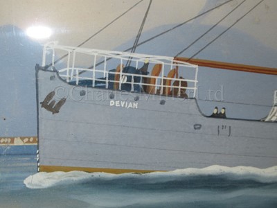 Lot 146 - NEAPOLITAN SCHOOL (20TH CENTURY) : Fair and foul portraits of the S.S. ‘Devian’, circa 1910