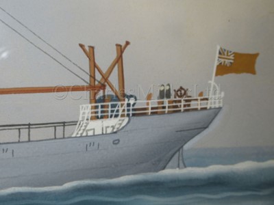 Lot 146 - NEAPOLITAN SCHOOL (20TH CENTURY) : Fair and foul portraits of the S.S. ‘Devian’, circa 1910