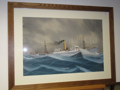 Lot 146 - NEAPOLITAN SCHOOL (20TH CENTURY) : Fair and foul portraits of the S.S. ‘Devian’, circa 1910