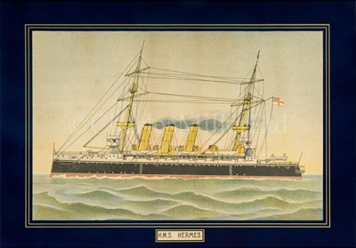 Lot 278 - A LATE 19TH CENTURY LITHOGRAPH OF H.M.S. HERMES