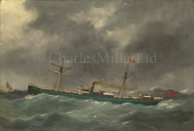 Lot 129 - FOLLOWER OF ANTONIO JACOBSEN, CIRCA 1878 : S.S. ‘Camellia’ in a swell