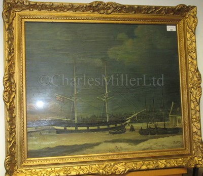 Lot 69 - ENGLISH SCHOOL (CIRCA 1850) : An English brig frozen to her mooring off Liverpool