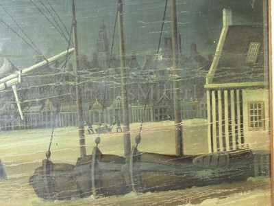Lot 69 - ENGLISH SCHOOL (CIRCA 1850) : An English brig frozen to her mooring off Liverpool