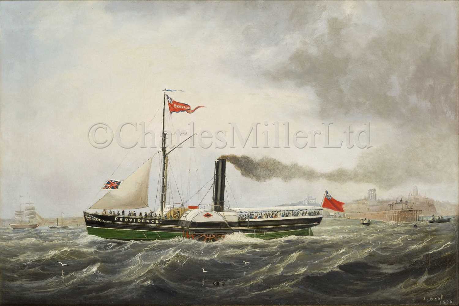Lot 124 - JOHN SCOTT (BRITISH, 1802-1882) : The paddle steamer ‘Providence’ off Tynemouth