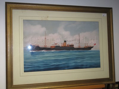 Lot 142 - NEAPOLITAN SCHOOL, CIRCA 1890 : The S.S. Nyanza off Naples