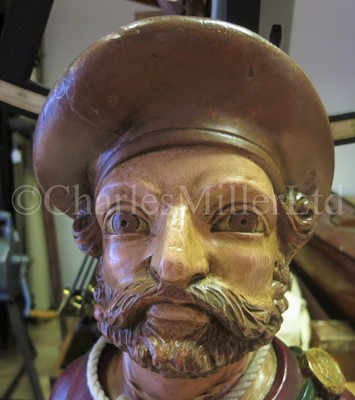 Lot 12 - A RARE FIGUREHEAD MAQUETTE FOR THE CLIPPER SHIP ABERGELDIE BUILT BY JOHN DUTHIE, SONS & CO., ABERDEEN, 1869