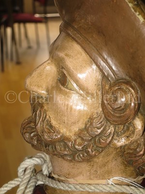 Lot 12 - A RARE FIGUREHEAD MAQUETTE FOR THE CLIPPER SHIP ABERGELDIE BUILT BY JOHN DUTHIE, SONS & CO., ABERDEEN, 1869
