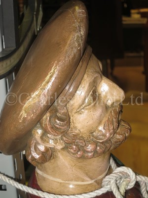 Lot 12 - A RARE FIGUREHEAD MAQUETTE FOR THE CLIPPER SHIP ABERGELDIE BUILT BY JOHN DUTHIE, SONS & CO., ABERDEEN, 1869