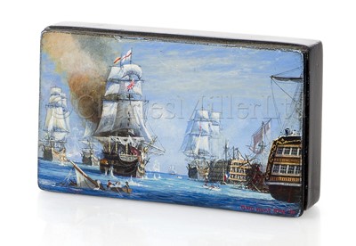 Lot 209 - CMDR GEOFF HUNT R.N. (BRITISH, B. 1948): After William Lionel Wyllie: Trafalgar at 2:30pm