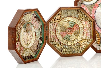Lot 78 - A 19TH CENTURY BARBADOS DOUBLE SHELLWORK VALENTINE