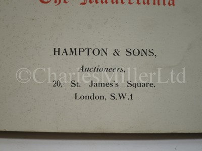 Lot 150 - AUCTION CATALOGUE OF THE APPOINTMENTS, EQUIPMENT AND PANELLING OF THE MAURETANIA