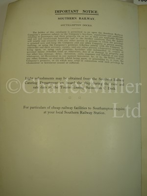 Lot 150 - AUCTION CATALOGUE OF THE APPOINTMENTS, EQUIPMENT AND PANELLING OF THE MAURETANIA