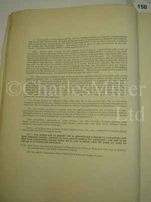 Lot 150 - AUCTION CATALOGUE OF THE APPOINTMENTS, EQUIPMENT AND PANELLING OF THE MAURETANIA