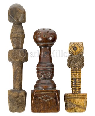 Lot 86 - Ø A 19TH CENTURY SAILORWORK WHALEBONE SEAM RUBBER, and two others