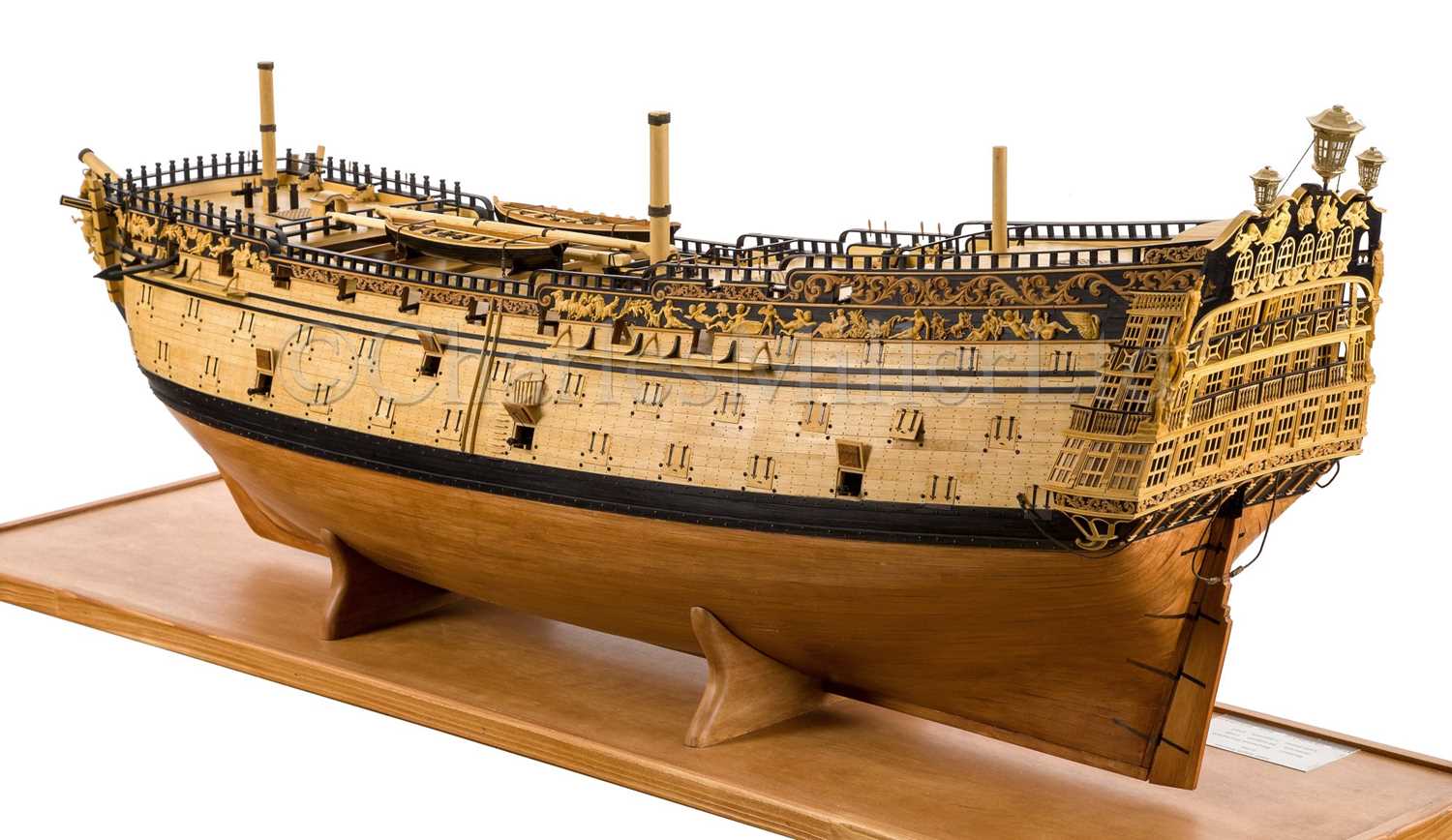 Lot 175 - A FINE 1:48 SCALE ADMIRALTY BOARD STYLE MODEL OF THE 100 GUN FIRST-RATE SHIP ROYAL GEORGE [1756]