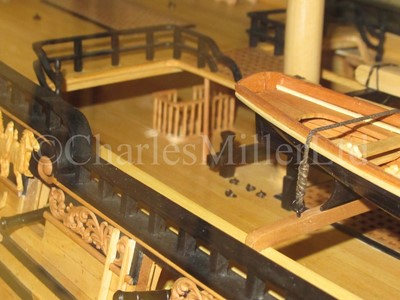 Lot 175 - A FINE 1:48 SCALE ADMIRALTY BOARD STYLE MODEL OF THE 100 GUN FIRST-RATE SHIP ROYAL GEORGE [1756]