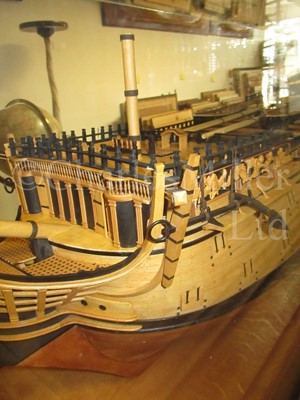 Lot 175 - A FINE 1:48 SCALE ADMIRALTY BOARD STYLE MODEL OF THE 100 GUN FIRST-RATE SHIP ROYAL GEORGE [1756]