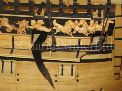 Lot 175 - A FINE 1:48 SCALE ADMIRALTY BOARD STYLE MODEL OF THE 100 GUN FIRST-RATE SHIP ROYAL GEORGE [1756]