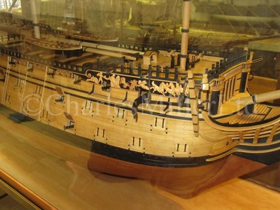 Lot 175 - A FINE 1:48 SCALE ADMIRALTY BOARD STYLE MODEL OF THE 100 GUN FIRST-RATE SHIP ROYAL GEORGE [1756]