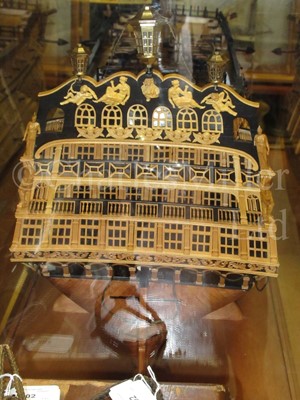 Lot 175 - A FINE 1:48 SCALE ADMIRALTY BOARD STYLE MODEL OF THE 100 GUN FIRST-RATE SHIP ROYAL GEORGE [1756]
