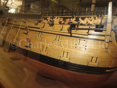Lot 175 - A FINE 1:48 SCALE ADMIRALTY BOARD STYLE MODEL OF THE 100 GUN FIRST-RATE SHIP ROYAL GEORGE [1756]