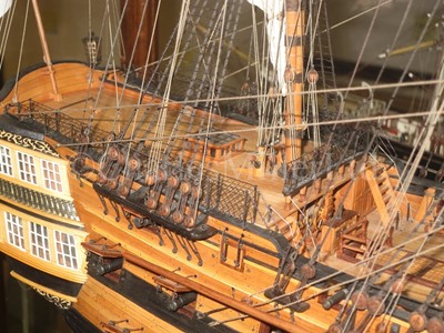 Lot 176 - AN EXCEPTIONAL 1:72 SCALE MODEL OF THE 50 GUN SALISBURY CLASS SHIP CENTURION [1774]