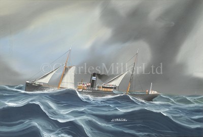 Lot 143 - NEAPOLITAN SCHOOL (LATE 19TH CENTURY) : Study of the sail steamer S.S. ‘Boilelau’ [BOILEAU]