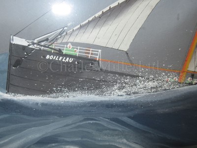 Lot 105 - NEAPOLITAN SCHOOL (LATE 19TH CENTURY) : Study of the sail steamer S.S. ‘Boilelau’ [BOILEAU]