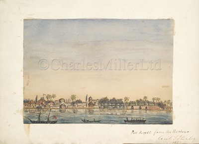 Lot 74 - CECIL S. STANLEY, (BRITISH, 19TH CENTURY) : Port Royal [Jamaica] from the harbour