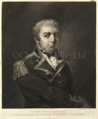 Lot 185 - CAPTAIN ROTHERAM'S SURVIVING COPY OF THE ENCYCLOPEDIA BRITANNICA DAMAGED IN HIS CABIN ABOARD COLLINGWOOD'S FLAGSHIP, H.M.S. ROYAL SOVEREIGN, AT THE BATTLE OF TRAFALGAR, 1805