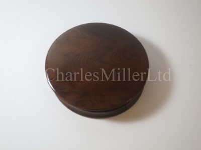 Lot 188 - AN EARLY 19TH CENTURY CIRCULAR TREEN SNUFF BOX MADE OF TIMBER TAKEN FROM ROYAL SOVEREIGN
