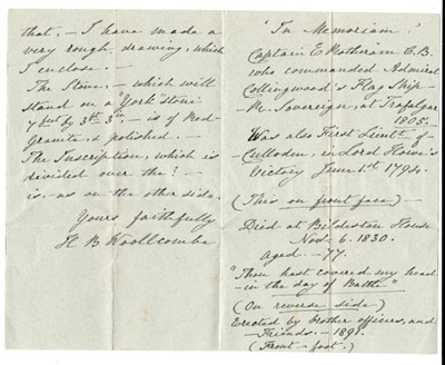 Lot 190 - STATEMENT OF THE SERVICES OF CAPTAIN EDWARD ROTHERAM IN THE ROYAL NAVY
