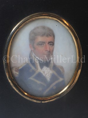 Lot 187 - Ø A MINIATURE PORTRAIT OF CAPTAIN EDWARD ROTHERAM