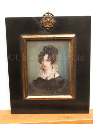 Lot 192 - Ø ATTRIBUTED TO HUGH DOUGLAS HAMILTON (1739-1808): Portrait of a lady identified as Dorothea Rotheram, wife of Captain Rotheram, circa 1790