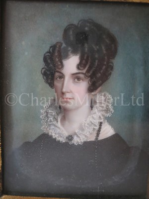 Lot 192 - Ø ATTRIBUTED TO HUGH DOUGLAS HAMILTON (1739-1808): Portrait of a lady identified as Dorothea Rotheram, wife of Captain Rotheram, circa 1790