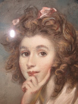 Lot 193 - ATTRIBUTED TO DANIEL GARDNER (1750-1805): A ROTHERAM FAMILY PORTRAIT OF A YOUNG LADY