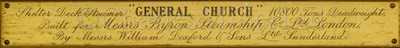 Lot 141 - A FINE AND ORIGINAL BUILDER’S MODEL FOR THE S.S. GENERAL CHURCH BUILT FOR THE BYRON S.S. CO. BY WILLIAM DOXFORD & SONS LTD, 1917
