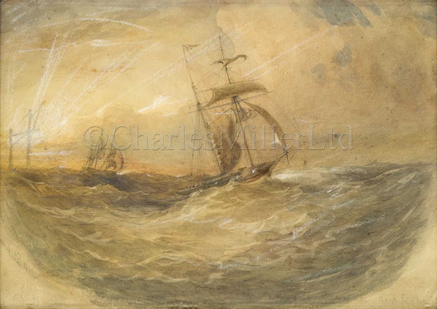 Lot 55 - OSWALD WALTER BRIERLY (BRITISH, 1817-1894) : Boyd’s ‘Wanderer' running back to Plymouth Sound